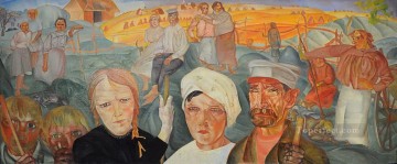 150の主題の芸術作品 Painting - 人民の土地 1918 ボリス・ドミトリエヴィチ・グリゴリエフ